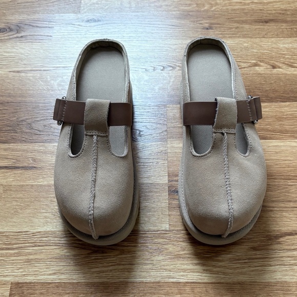 UGG Women’s Goldenstar Hi T-Strap Suede Platform Mary Jane Slip On Clogs - Picture 7 of 14